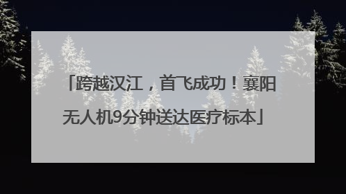 跨越汉江，首飞成功！襄阳无人机9分钟送达医疗标本