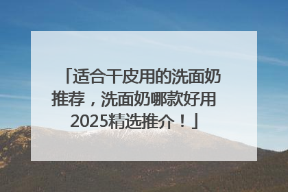 适合干皮用的洗面奶推荐，洗面奶哪款好用2025精选推介！