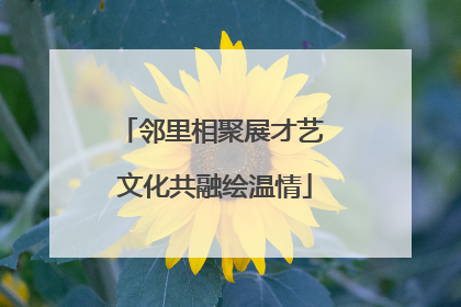 邻里相聚展才艺 文化共融绘温情