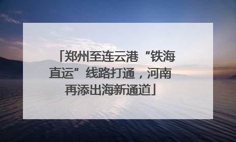 郑州至连云港“铁海直运”线路打通，河南再添出海新通道