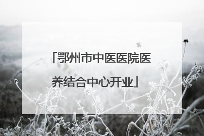 鄂州市中医医院医养结合中心开业