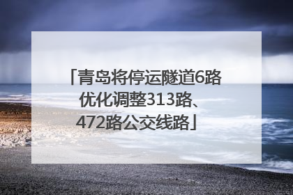 青岛将停运隧道6路 优化调整313路、472路公交线路