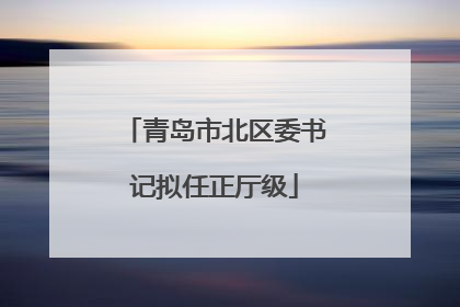 青岛市北区委书记拟任正厅级
