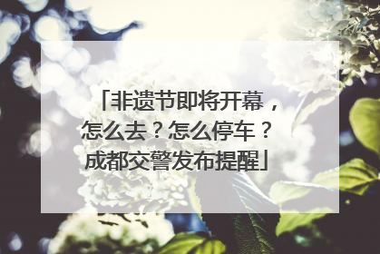 非遗节即将开幕，怎么去？怎么停车？成都交警发布提醒