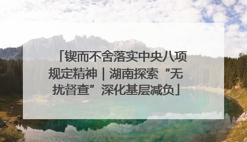 锲而不舍落实中央八项规定精神｜湖南探索“无扰督查”深化基层减负