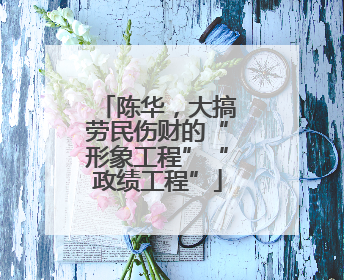 陈华，大搞劳民伤财的“形象工程”“政绩工程”