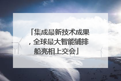 集成最新技术成果，全球最大智能铺排船亮相上交会