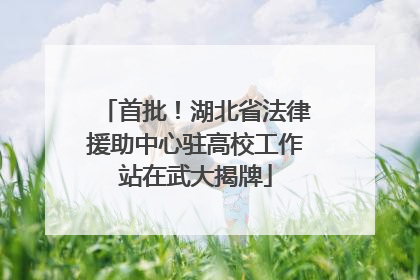 首批！湖北省法律援助中心驻高校工作站在武大揭牌