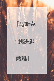马斯克：我进退两难