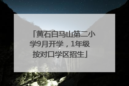 黄石白马山第二小学9月开学，1年级按对口学区招生