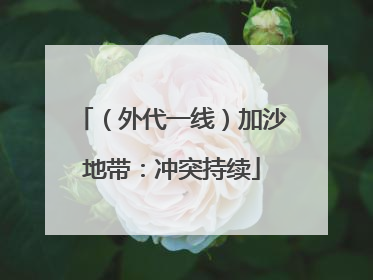 （外代一线）加沙地带：冲突持续