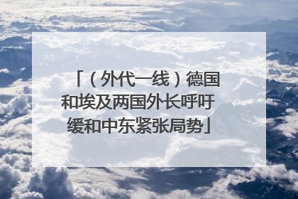 （外代一线）德国和埃及两国外长呼吁缓和中东紧张局势
