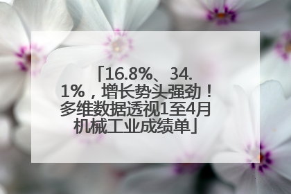 16.8%、34.1%，增长势头强劲！多维数据透视1至4月机械工业成绩单
