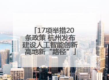 17项举措20条政策 杭州发布建设人工智能创新高地新“路径”