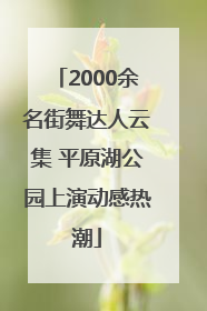 2000余名街舞达人云集 平原湖公园上演动感热潮