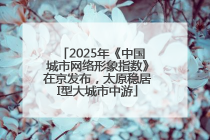 2025年《中国城市网络形象指数》在京发布，太原稳居I型大城市中游