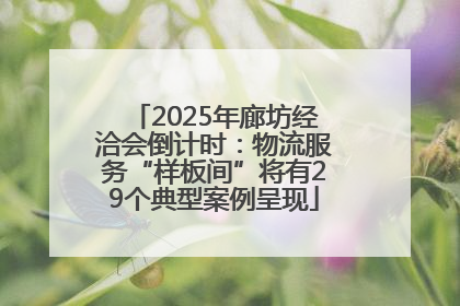 2025年廊坊经洽会倒计时：物流服务“样板间”将有29个典型案例呈现