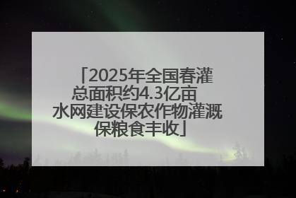 2025年全国春灌总面积约4.3亿亩 水网建设保农作物灌溉 保粮食丰收