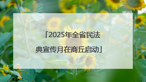 2025年全省民法典宣传月在商丘启动