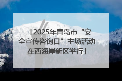 2025年青岛市“安全宣传咨询日”主场活动在西海岸新区举行