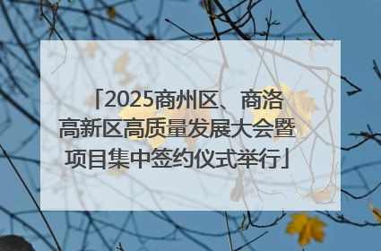2025商州区、商洛高新区高质量发展大会暨项目集中签约仪式举行