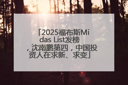 2025福布斯Midas List发榜，沈南鹏第四，中国投资人在求新、求变
