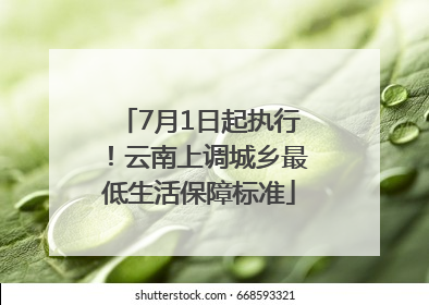7月1日起执行！云南上调城乡最低生活保障标准