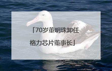 70岁董明珠卸任格力芯片董事长