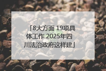 8大方面 19项具体工作 2025年四川法治政府这样建