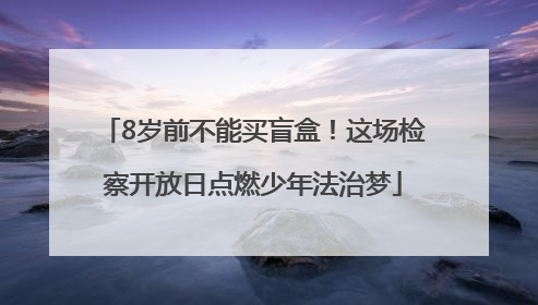 8岁前不能买盲盒！这场检察开放日点燃少年法治梦