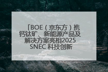 BOE（京东方）携钙钛矿、新能源产品及解决方案亮相2025 SNEC 科技创新赋能行业绿色发展
